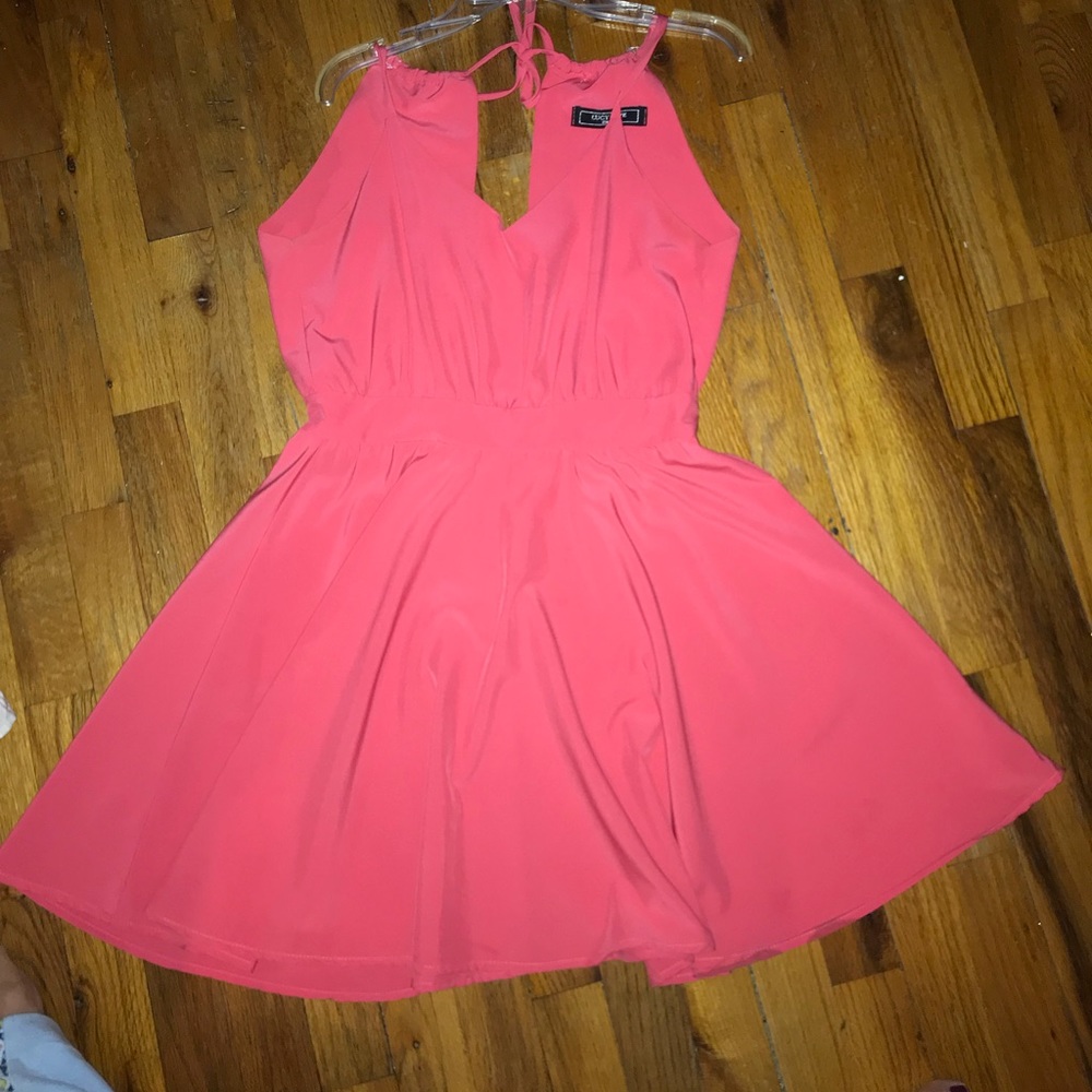 Bright coral formal dress!